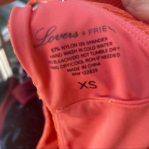 Lovers + Friends ruffle Anga bikini Top in Salmon size XS - Picture 6 of 8